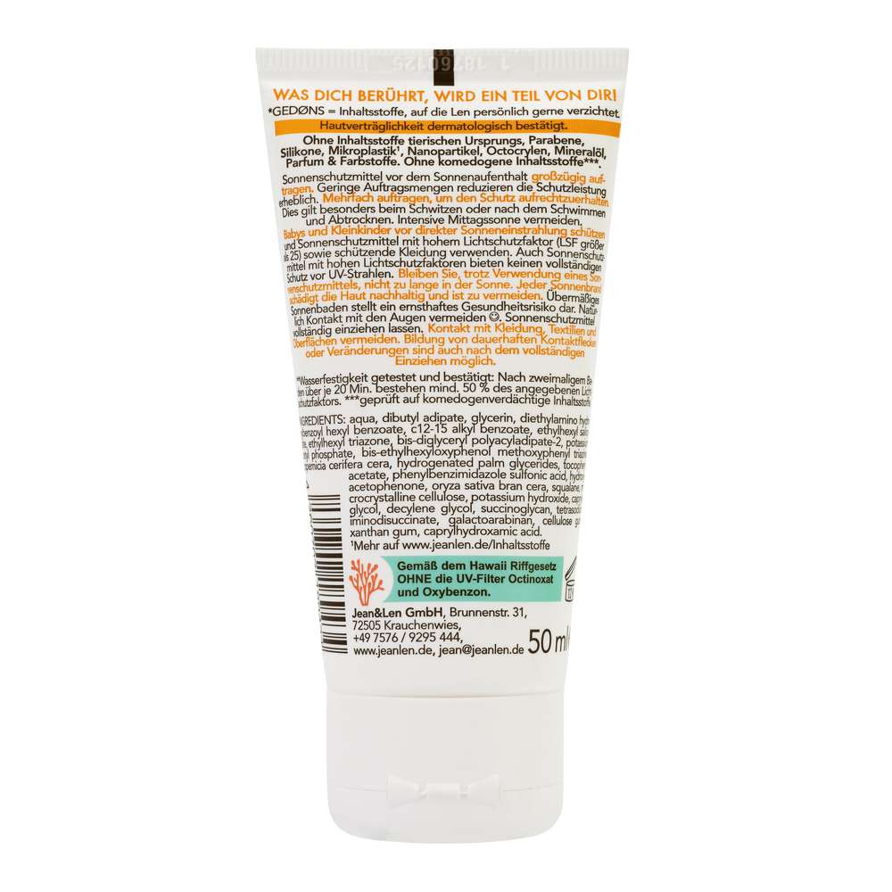 Produktabbildung Jean & Len Sonnencreme Gesicht LSF 50+