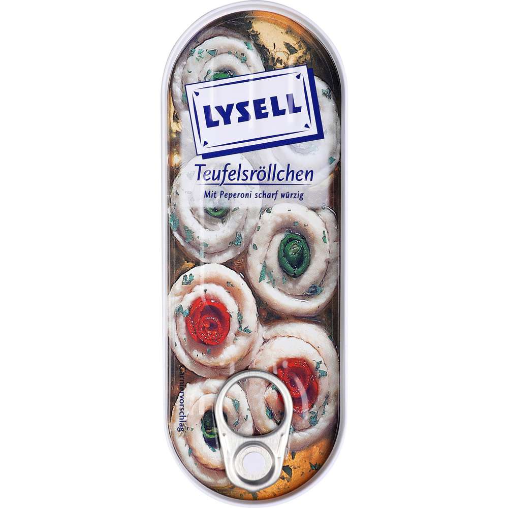 Produktabbildung Lysell MSC Heringsfilets Teufelsröllchen mit Peperoni