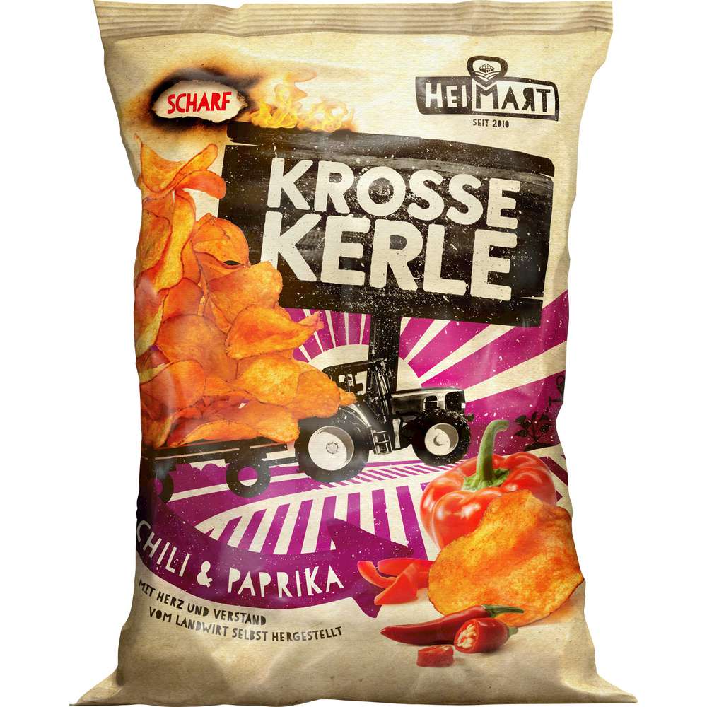 Produktabbildung Krosse Kerle Chips, Chili & Paprika