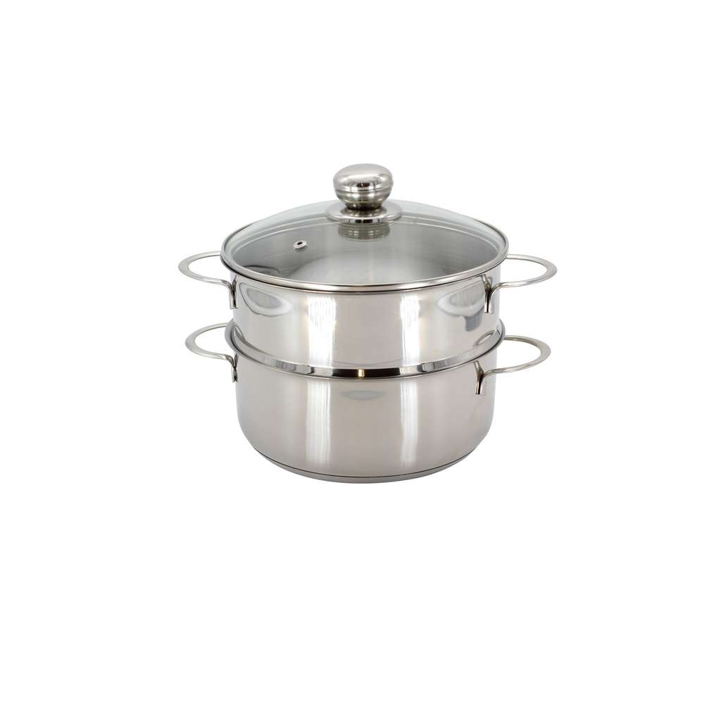 Produktabbildung Krüger Karl Kartoffeldämpfer Edelstahl mit Glasdeckel, 20 cm