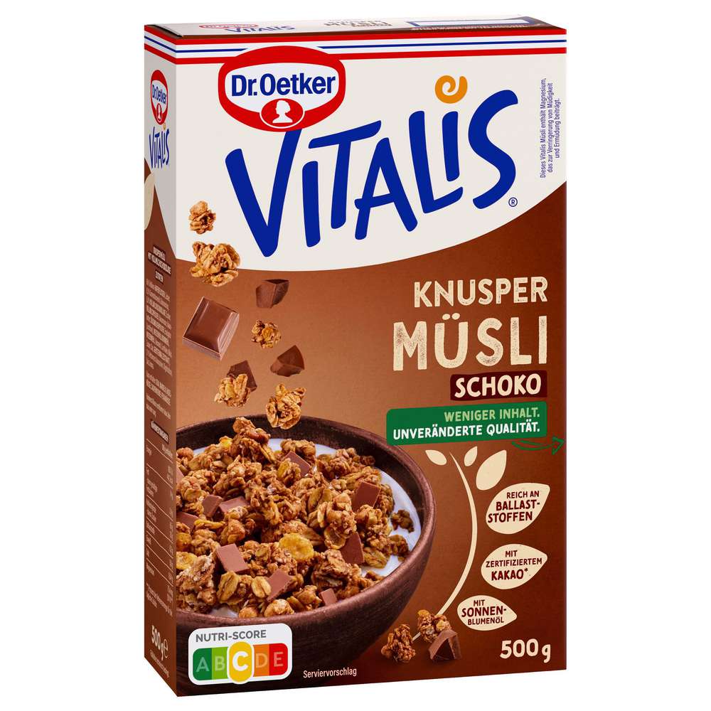 Produktabbildung Dr. Oetker Vitalis Knusper Müsli Schoko 