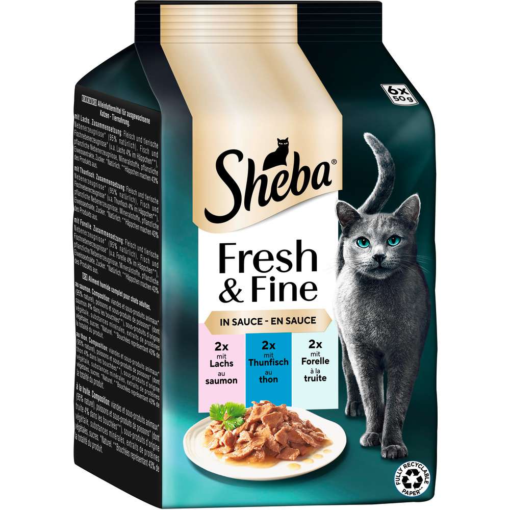 Produktabbildung Sheba Katzen-Nassfutter Fresh & Fine, Lachs/Thunfisch/Forelle