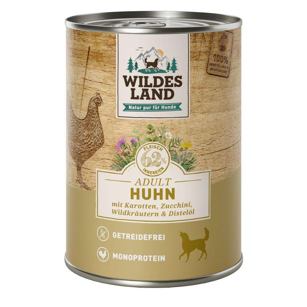 Produktabbildung Wildes Land Hunde-Nassfutter Huhn/Karotte/Zucchini