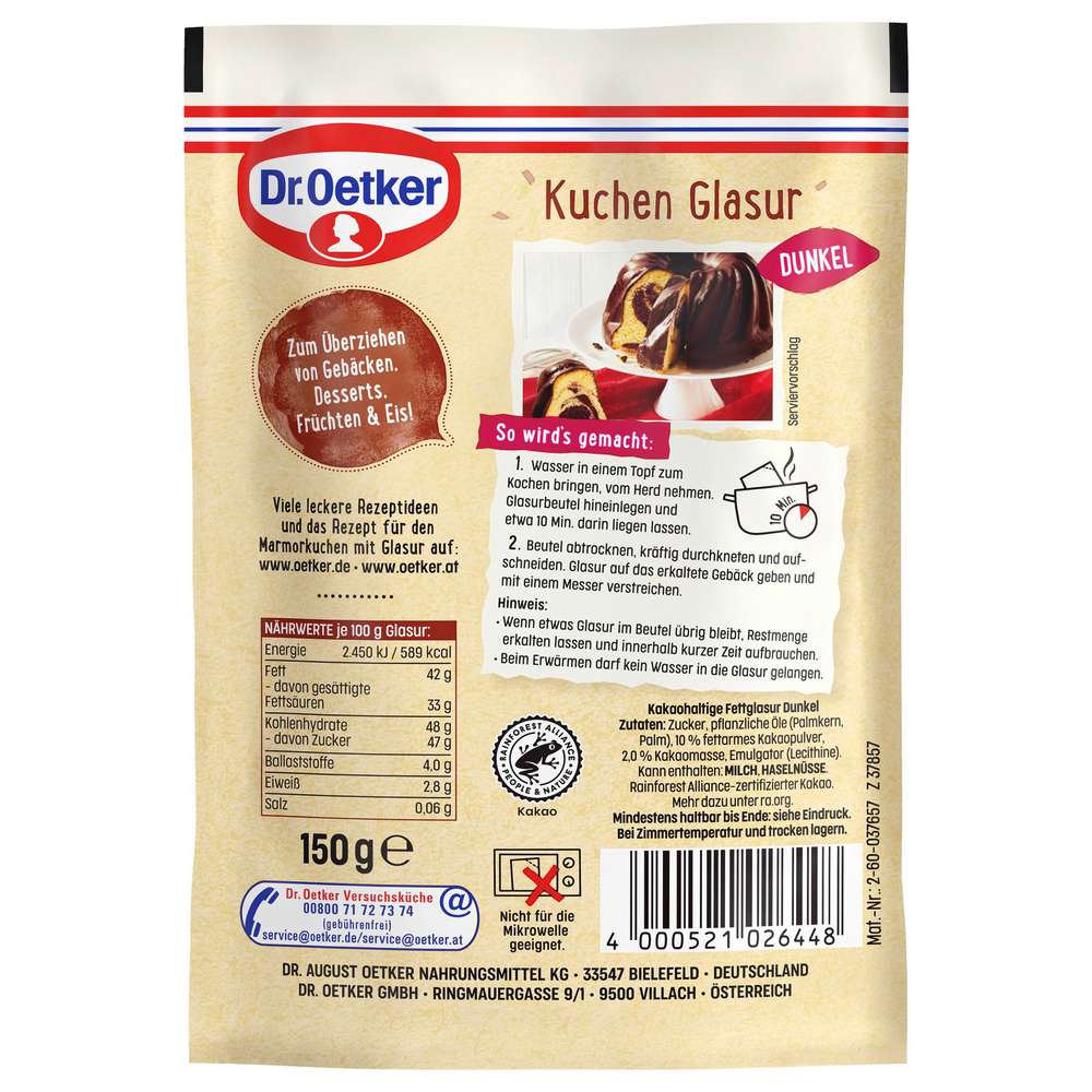 Produktabbildung Dr. Oetker Kuchenglasur, Dunkel