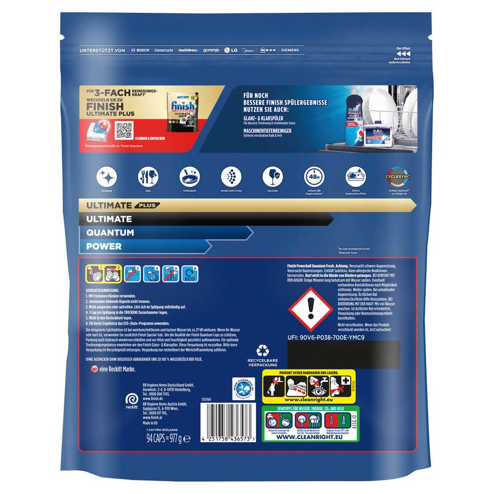 Produktabbildung Finish Spülmaschinen-Caps Quantum Fresh