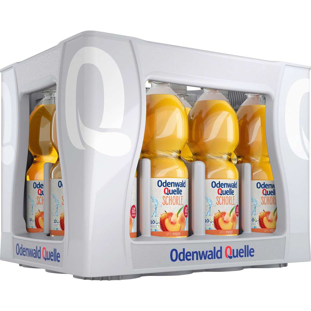 Produktabbildung Odenwald Quelle Pfirsich-Schorle (12x 1,000 Liter)