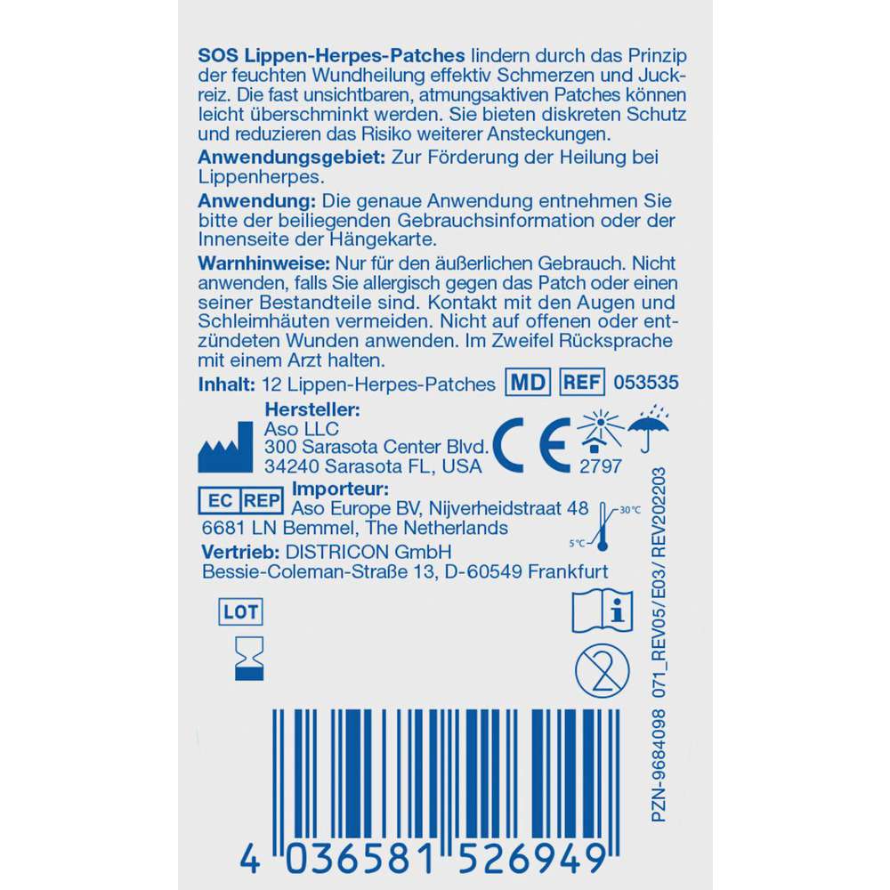 Produktabbildung SOS Lippenherpes Patch