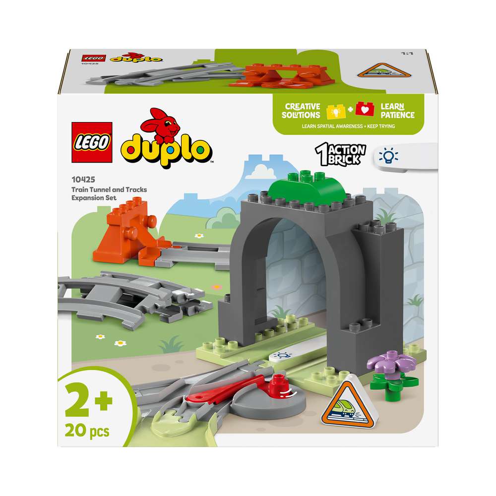 Produktabbildung Lego LEGO DUPLO Town Eisenbahntunnel und Schienen – Erweiterungsset 10425