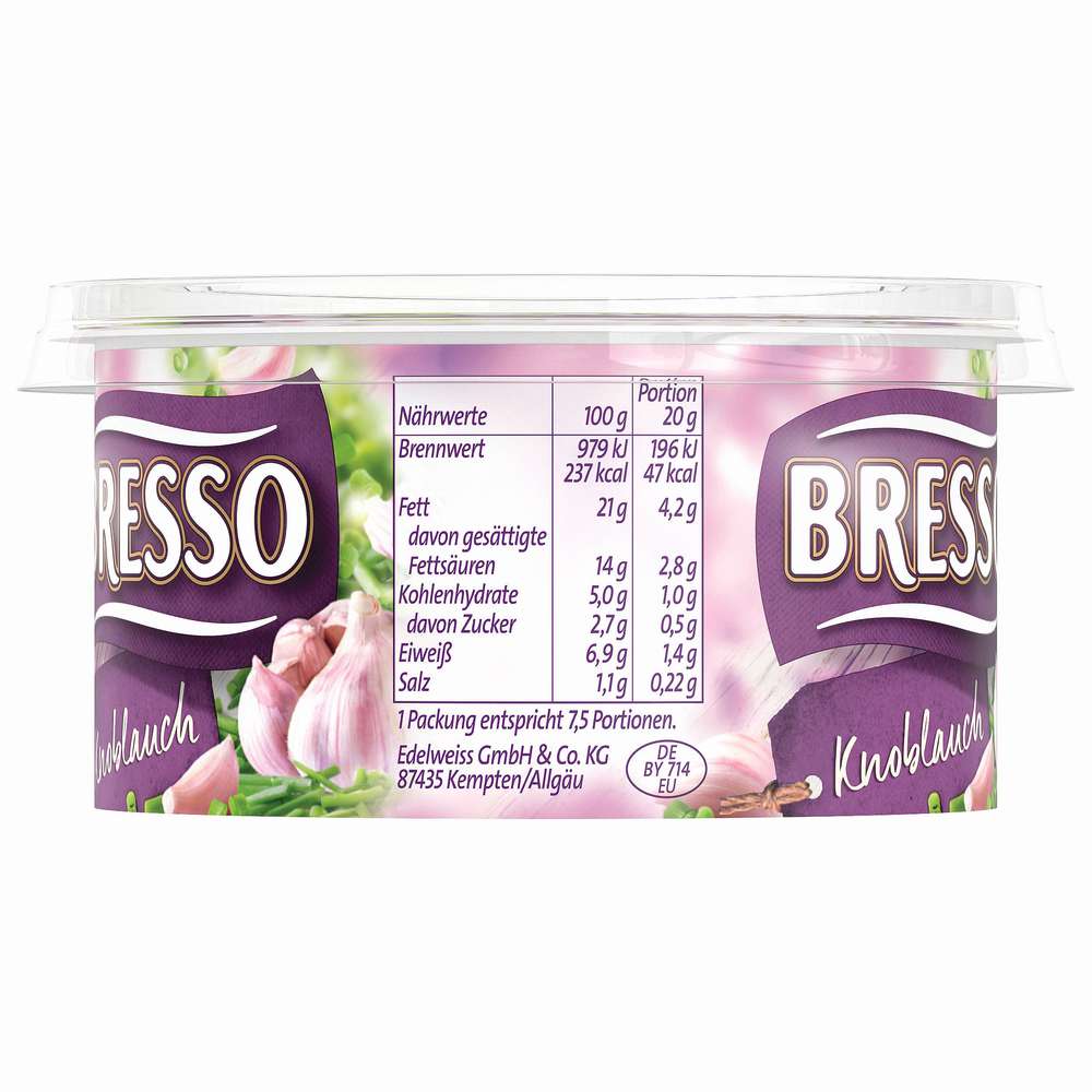 Produktabbildung Bresso Frischkäse, Knoblauch