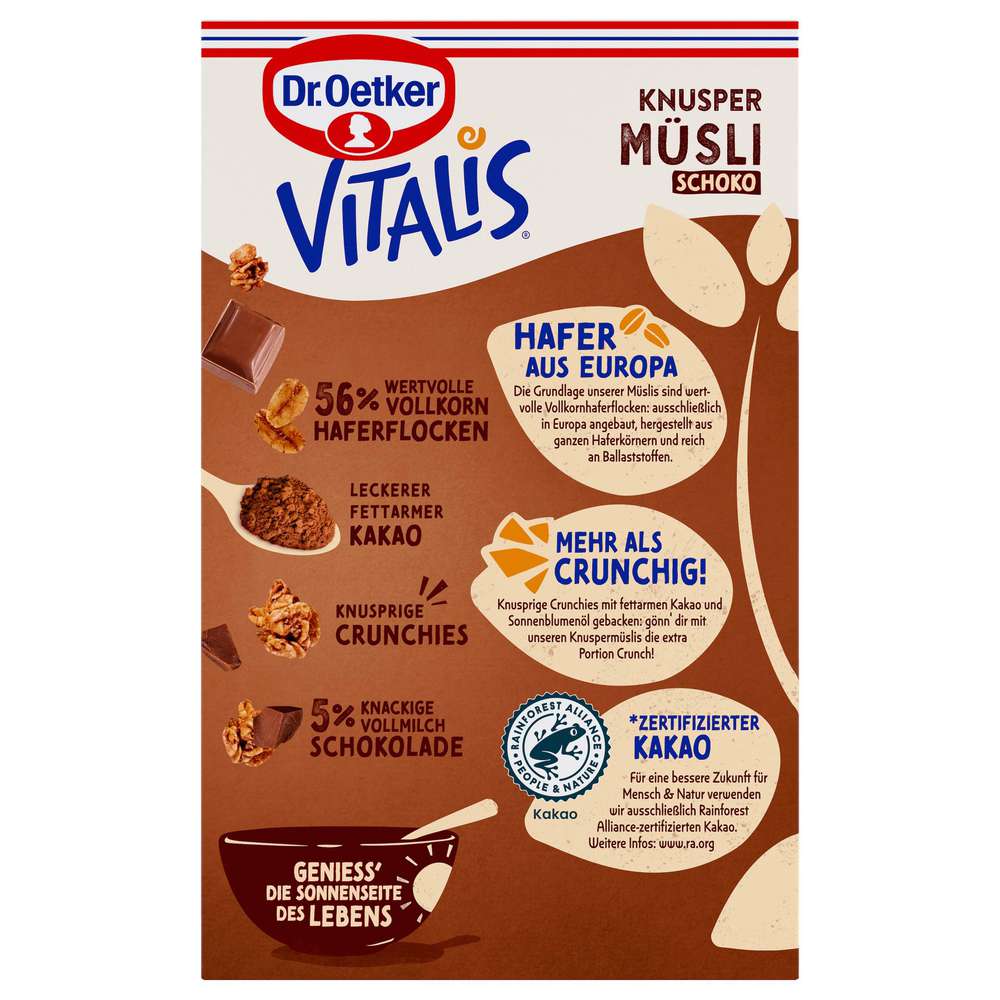 Produktabbildung Dr. Oetker Vitalis Knusper Müsli Schoko 