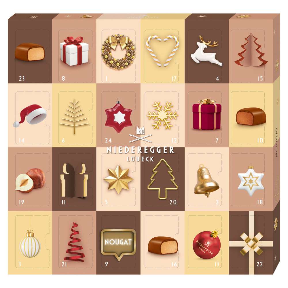 Produktabbildung Niederegger Mini Adventskalender, Nougat Pralinen