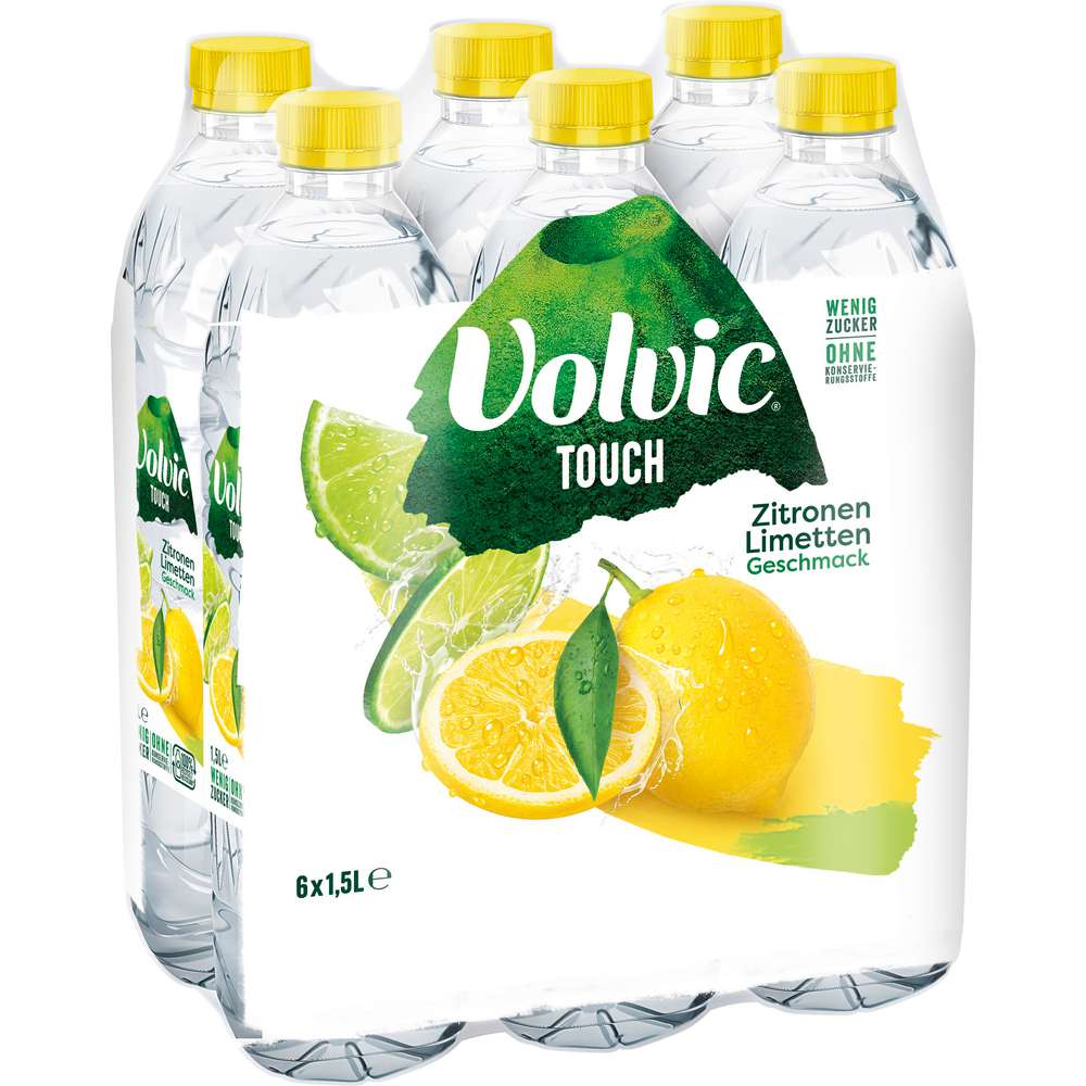 Produktabbildung Volvic Wasser mit Geschmack Touch, Zitronen-Limetten-Geschmack (6x 1,500 Liter)
