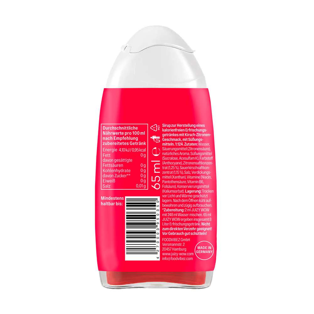 Produktabbildung Juizy Wow Sirup Cherry-Lemon