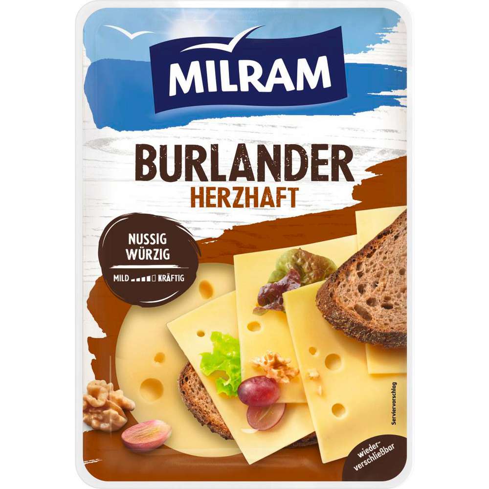 Produktabbildung Milram Käsescheiben Burlander Herzhaft