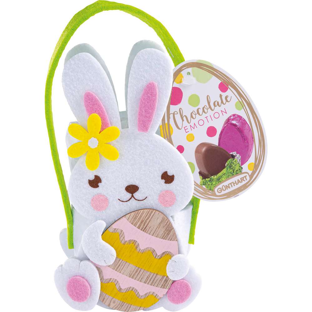 Produktabbildung Günthart Schokolade, Filz-Körbchen Osterhase
