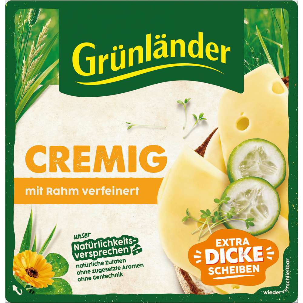 Produktabbildung Grünländer Käsescheiben Cremig