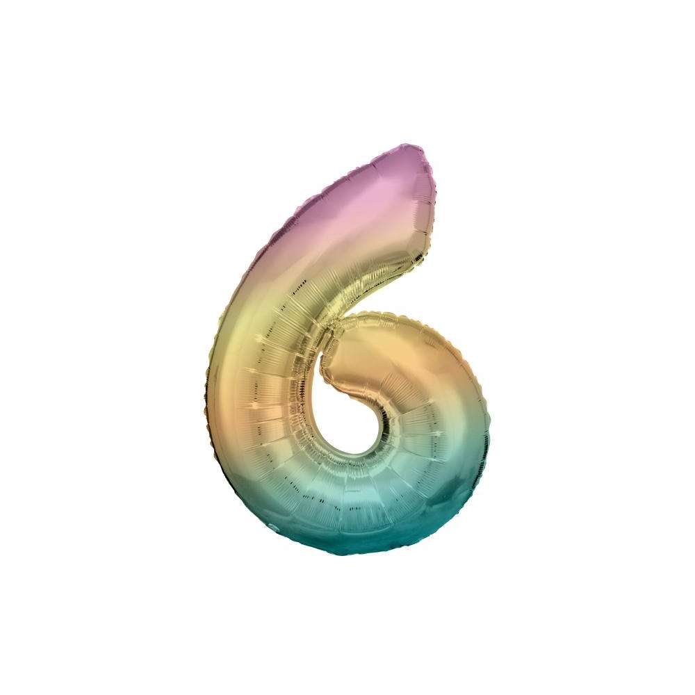 Produktabbildung amscan Folienballon Regenbogen-Pastell, große Nummer 6