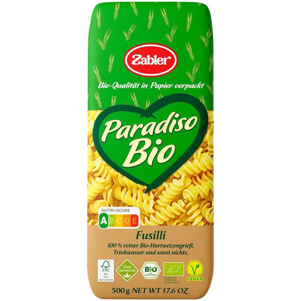 Produktabbildung Zabler Bio Nudeln Paradiso Bio, Fusilli