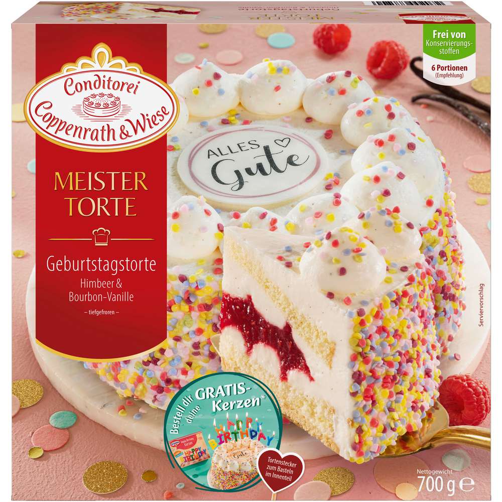 Produktabbildung Conditorei Coppenrath & Wiese Geburtstagstorte Himbeere & Vanille