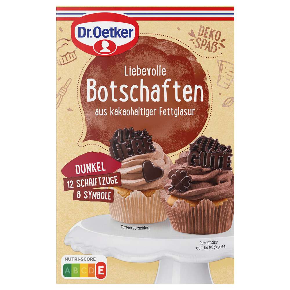 Produktabbildung Dr. Oetker Schoko Dekor Liebevolle Botschaften