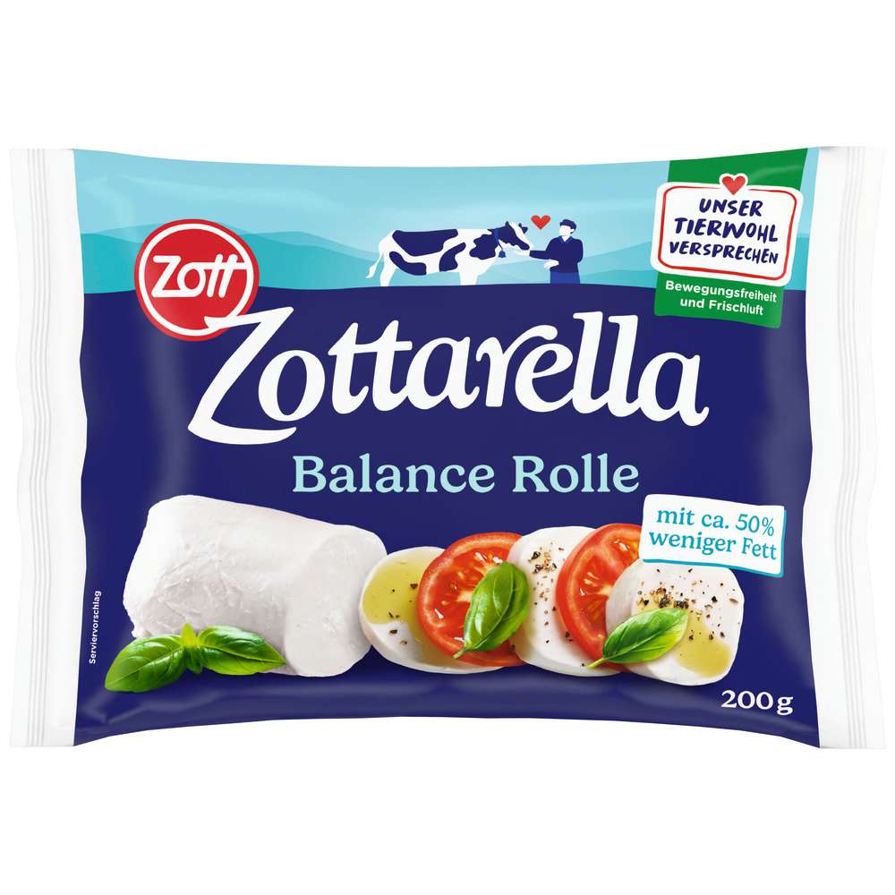 Produktabbildung Zott Mozarella Zottarella Balance Rolle, Classic