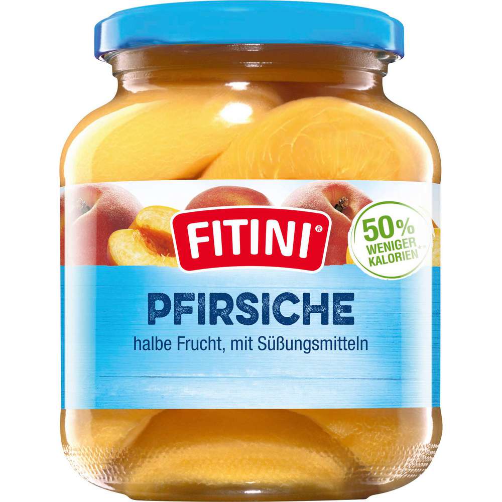 Produktabbildung Fitini Pfirsiche, halbe Frucht mit Süßungsmitteln