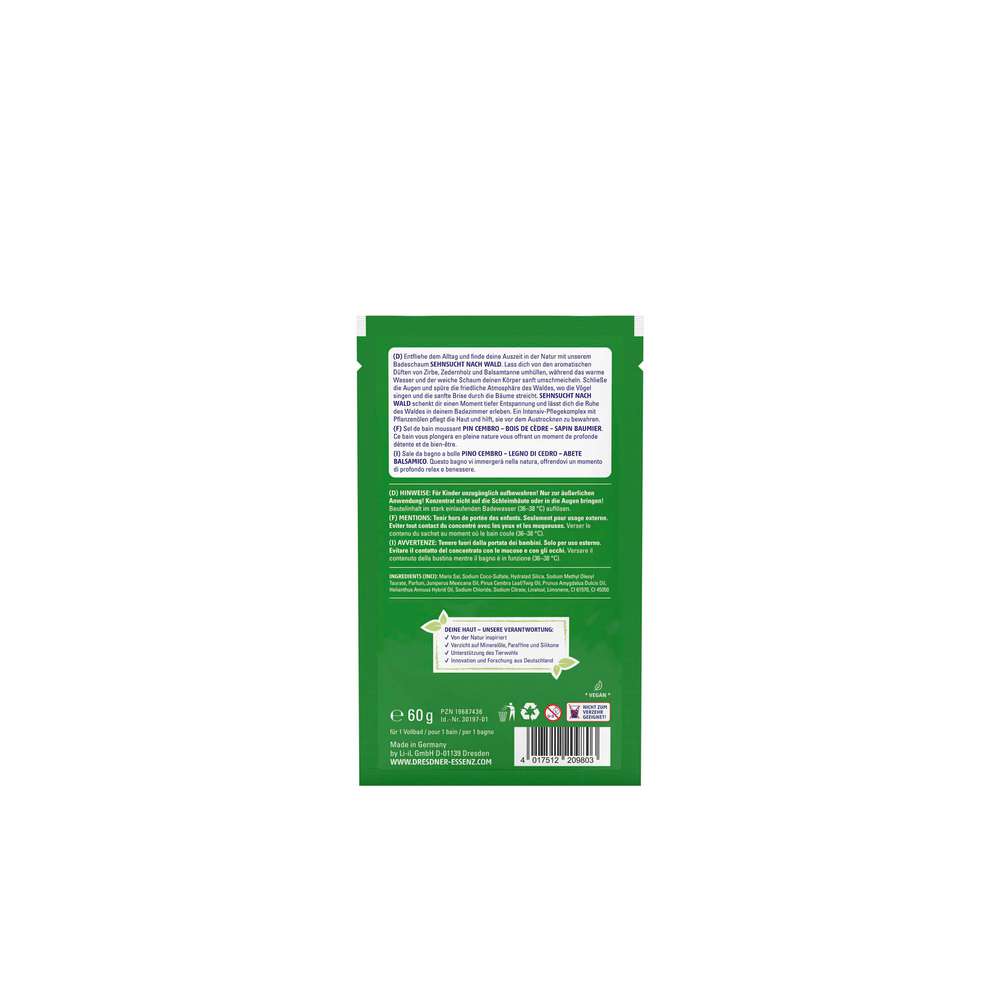 Produktabbildung Dresdner Essenz Badeschaum Sehnsucht nach Wald, Zirbe/Zedernholz/Balsamtanne