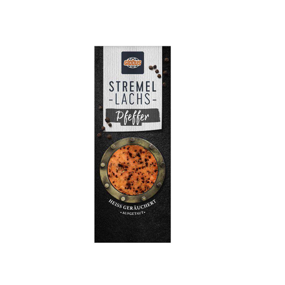 Produktabbildung GLOBUS Fischtheke Stremellachs Pfeffer, hausgeräuchert