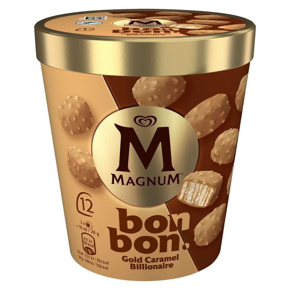 Produktabbildung Magnum Eis, Bonbon Gold-Caramel Billionaire