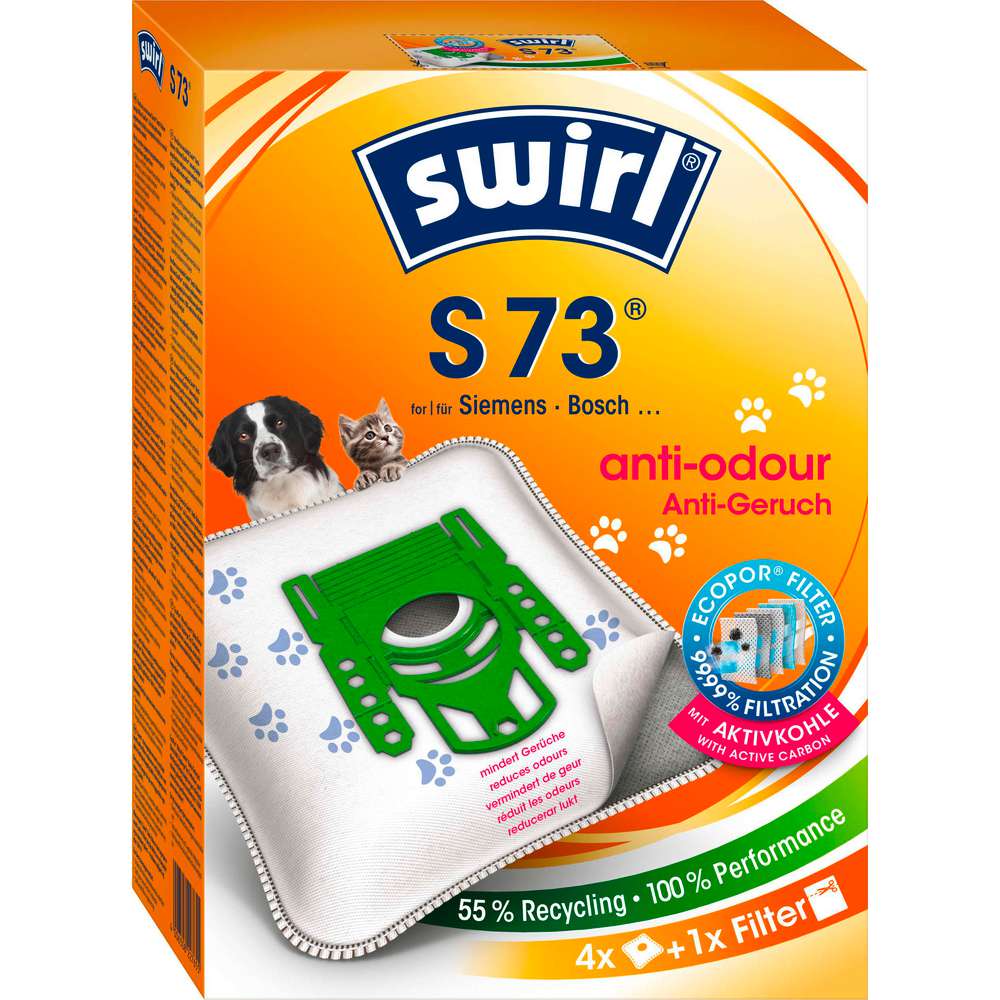 Produktabbildung Swirl Staubsaugerbeutel S73, Anti-Odour