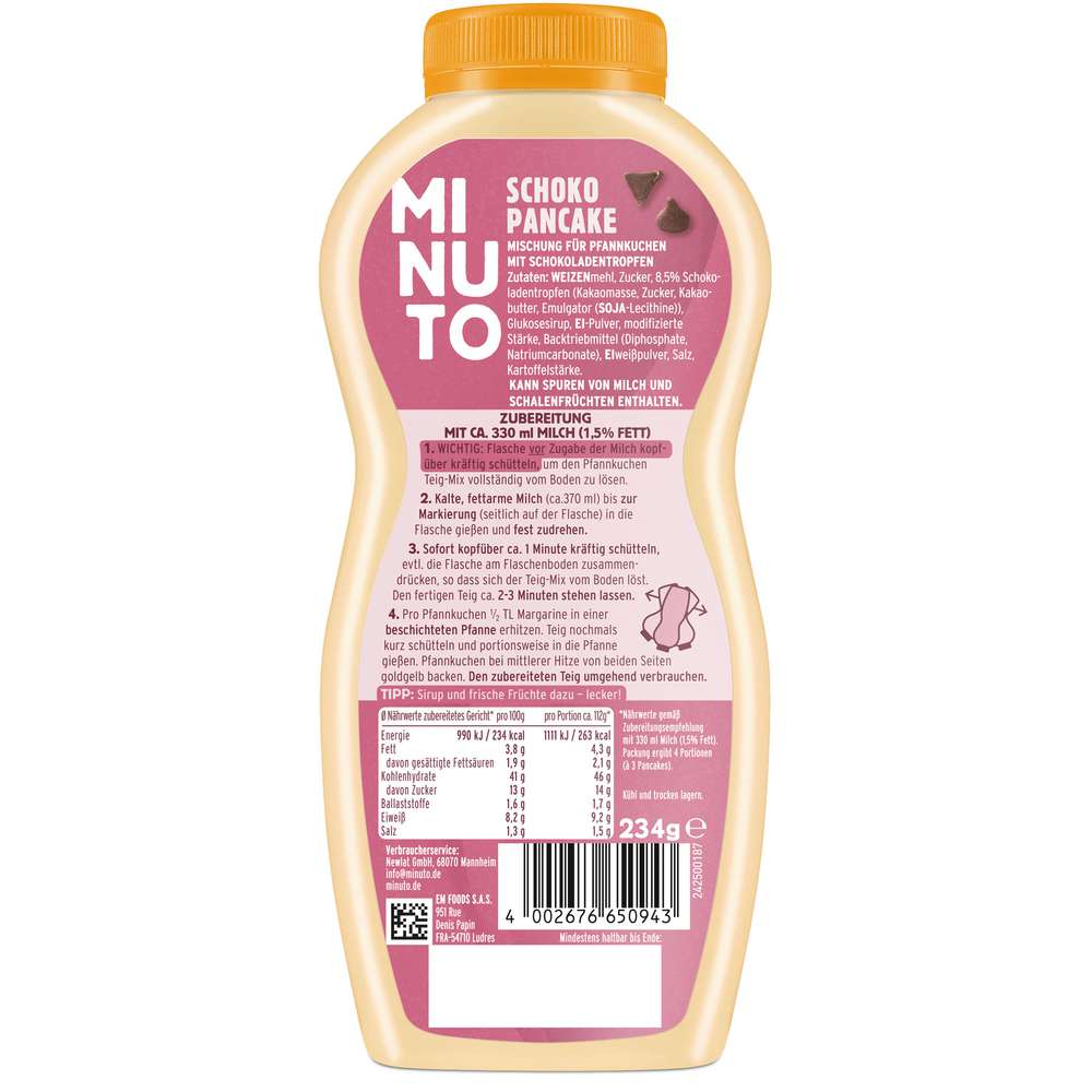 Produktabbildung Minuto Schoko Pancake Shaker