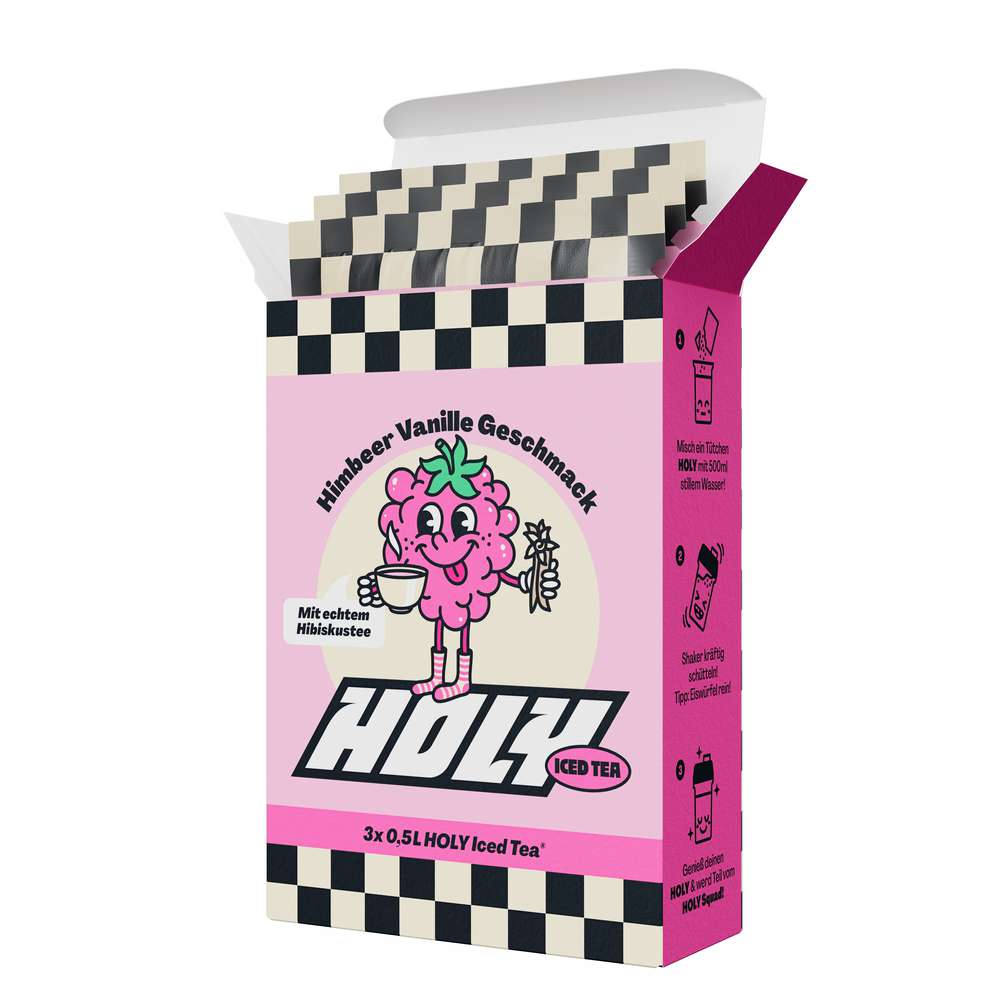 Produktabbildung HOLY Energy Pulver 3er Box, Iced Tea Himbeere-Vanille