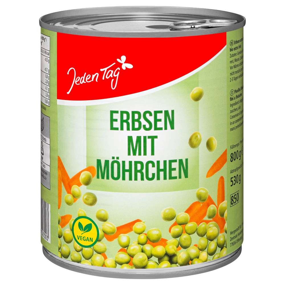 Produktabbildung Jeden Tag Erbsen mit Möhrchen, sehr fein