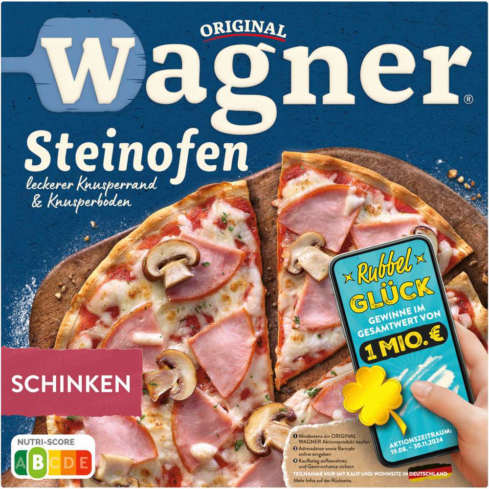 Produktabbildung Wagner Steinofen Pizza Schinken, tiefgekühlt