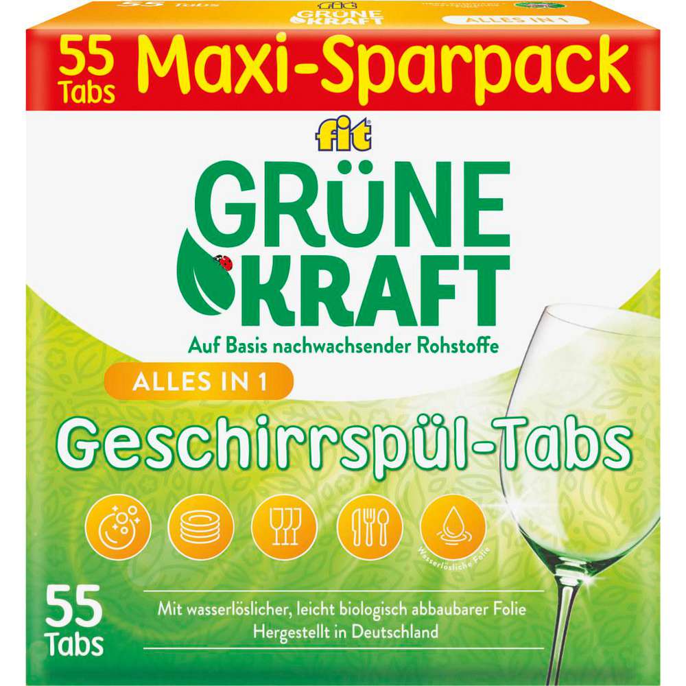 Produktabbildung Fit Geschirrspül-Tabs, Grüne Kraft All in 1 