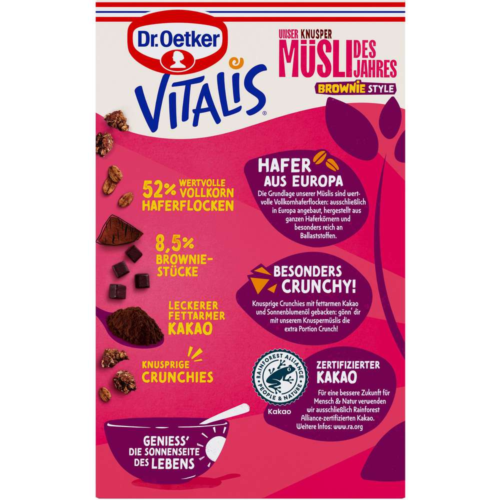 Produktabbildung Dr. Oetker Vitalis Knusper Müsli Brownie Style