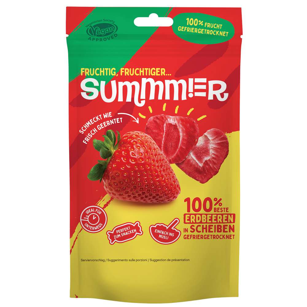 Produktabbildung Summer Erdbeeren in Scheiben, gefriergetrocknet