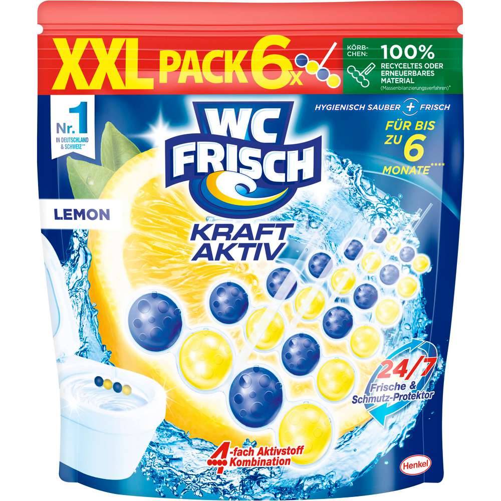 Produktabbildung WC Frisch Kraft Aktiv, Duftspüler Lemon, XXL Pack