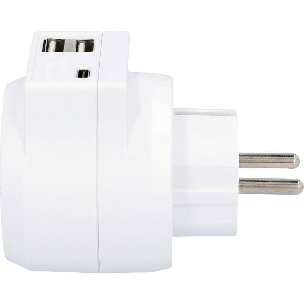 Produktabbildung EVB Zwischenstecker USB A+C 3,4A weiss UNITEC