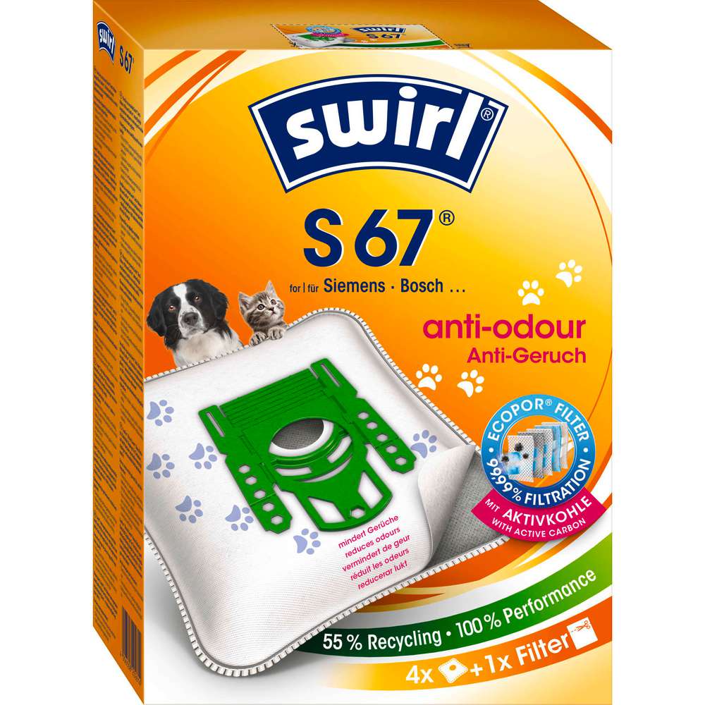 Produktabbildung Swirl Staubsaugerbeutel S67, Anti-Odour
