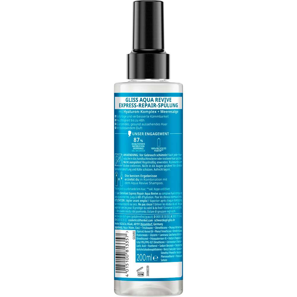 Produktabbildung Schwarzkopf Gliss Kur Express-Haarspülung,  Aqua Revive