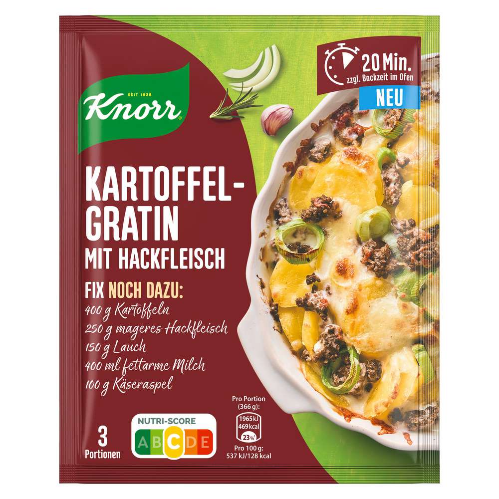 Produktabbildung Knorr Fix Würzmischung, Kartoffelgratin mit Hackfleisch