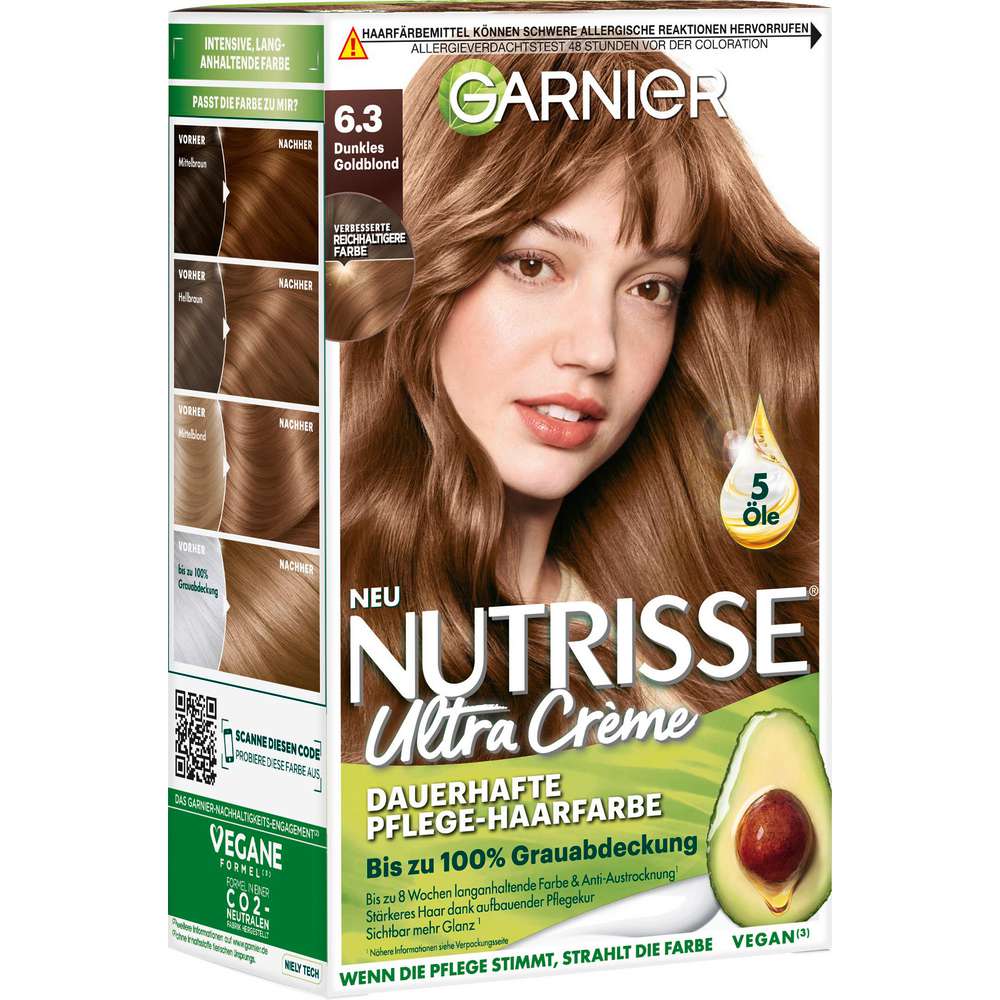 Produktabbildung Garnier Haarfarbe Nutrisse, 63 Dunkles Goldblond