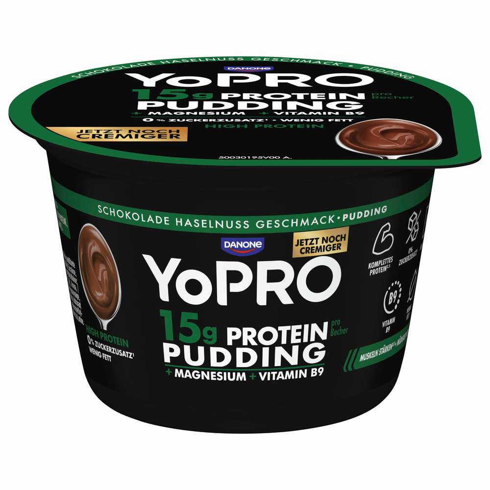 Produktabbildung Danone YoPRO  Protein Pudding Haselnuss mit Magnesium + Vitamin B9