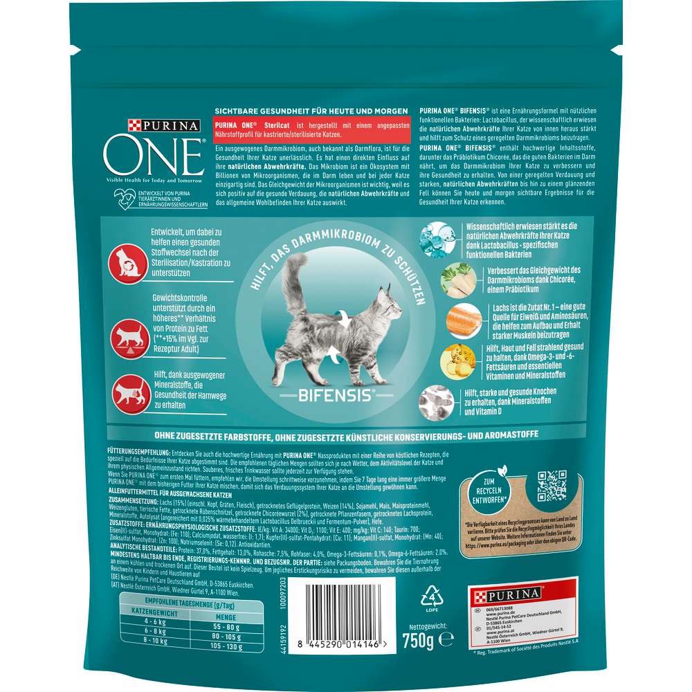 Produktabbildung Purina Katzen-Trockenfutter One, Sterilcat, Lachs