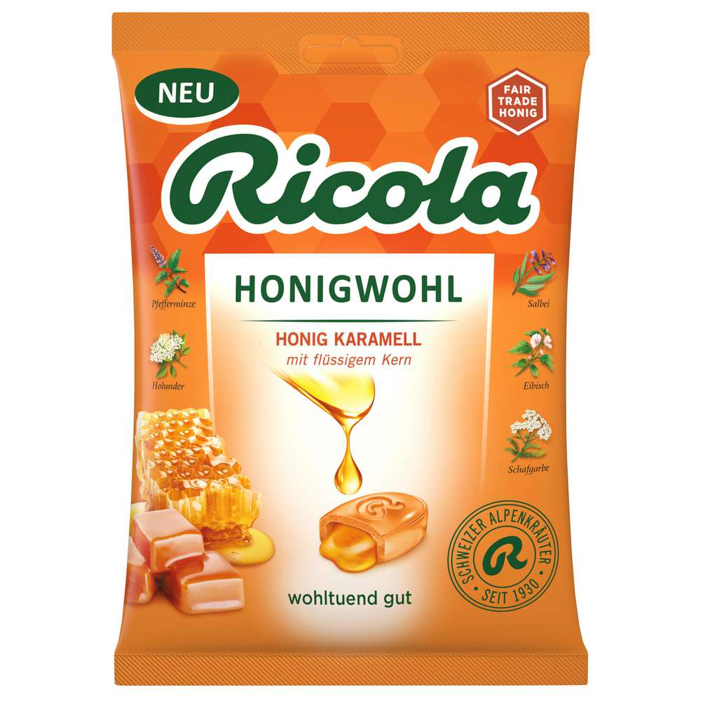 Produktabbildung Ricola Bonbons Honigwohl, Honig-Karamell