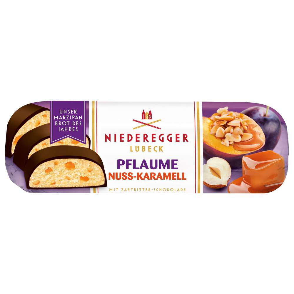 Produktabbildung Niederegger Marzipan Brot Pflaume Nuss-Karamell