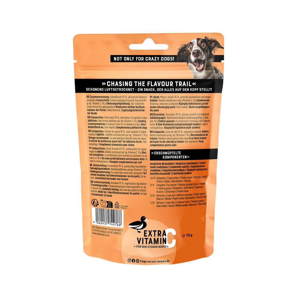 Produktabbildung Chewies Hunde-Snacks Fleischstreifen, Ente