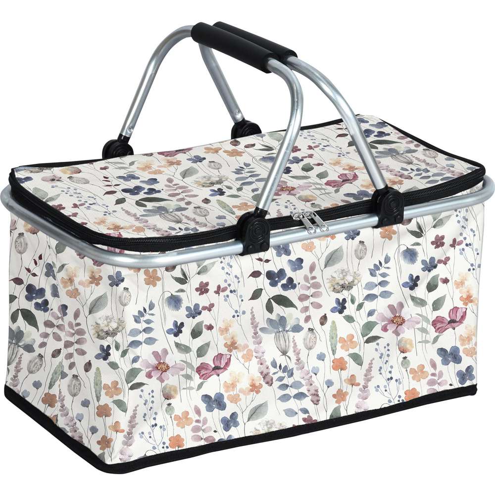 Produktabbildung Ligno Thermokorb Blumen, weiß/schwarz