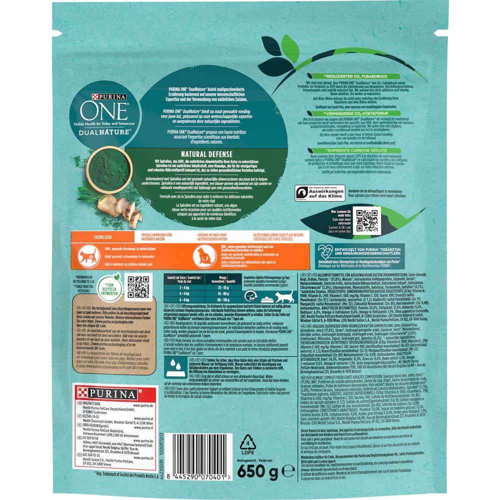 Produktabbildung Purina Katzen-Trockenfutter One, Spirulina, Lachs